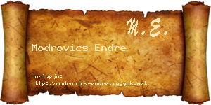 Modrovics Endre névjegykártya